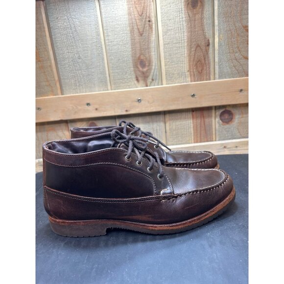 Allen Edmonds Mens Moc Toe Brown Leather Boots Size 9D - Picture 1 of 11